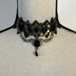Elegant Black and Gold Choker Necklace